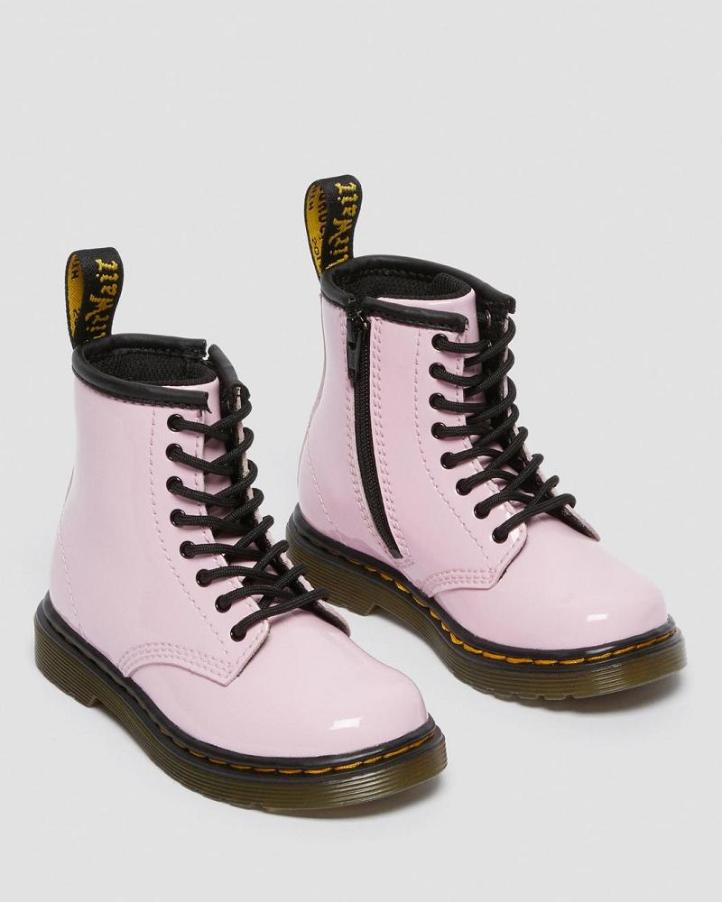 Dr Martens Toddler 1460 Lak Læder Snørestøvler Børn Lyserød | DK 701FDN